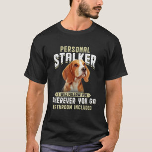 Beagle Personal Stalker jag följer dig var som hel T Shirt