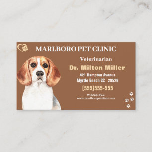 Beagle Pet Clinic Affärskorts Visitkort