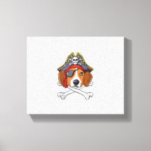 Beagle Pirat Costume Jolly Roger Flagga Skull Kor Canvastryck
