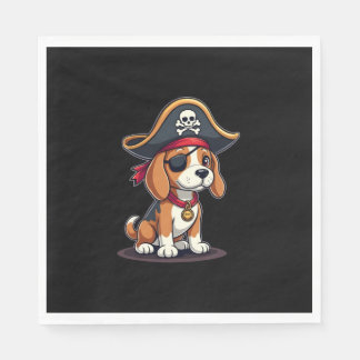 Beagle Pirat Costume Jolly Roger Flagga Skull Kor Pappersservett