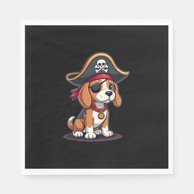 Beagle Pirat Costume Jolly Roger Flagga Skull Kor Pappersservett (Framsidan)