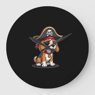 Beagle Pirat Costume Jolly Roger Flagga Skull Kor Stor Klocka