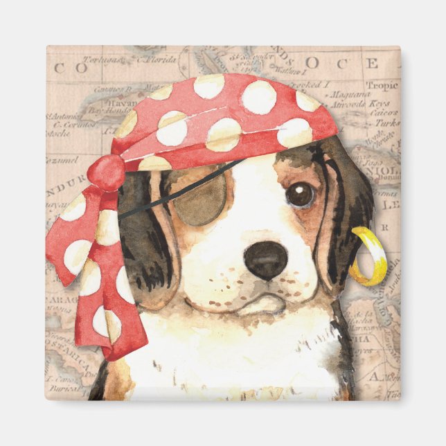 Beagle Pirat Magnet (Framsidan)