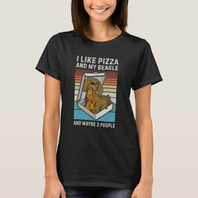 Beagle Pizza Promenad Hund Ägare  Valp 51 T Shirt (Framsida)