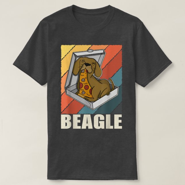 Beagle Pizza Walk Hundägare Älskare Puppy96 T Shirt (Design framsida)