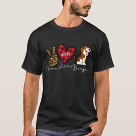 Beagle Play Peace Kärlek Cute Hund T Shirt