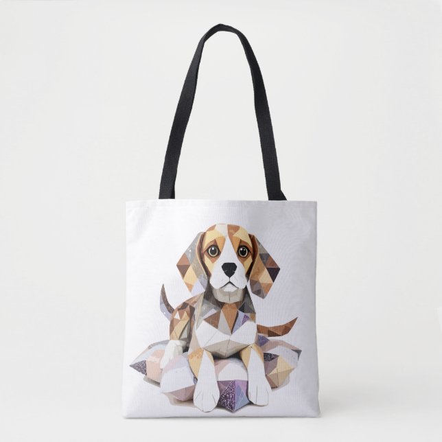 Beagle Playful Adful cut Animal Colorful Funny Tygkasse (Framsida)