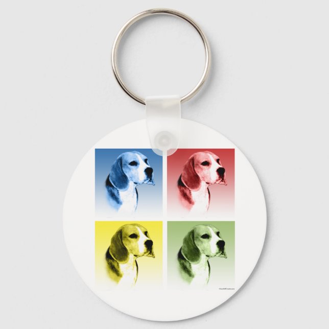 Beagle Pop Art Nyckelring (Framsida)
