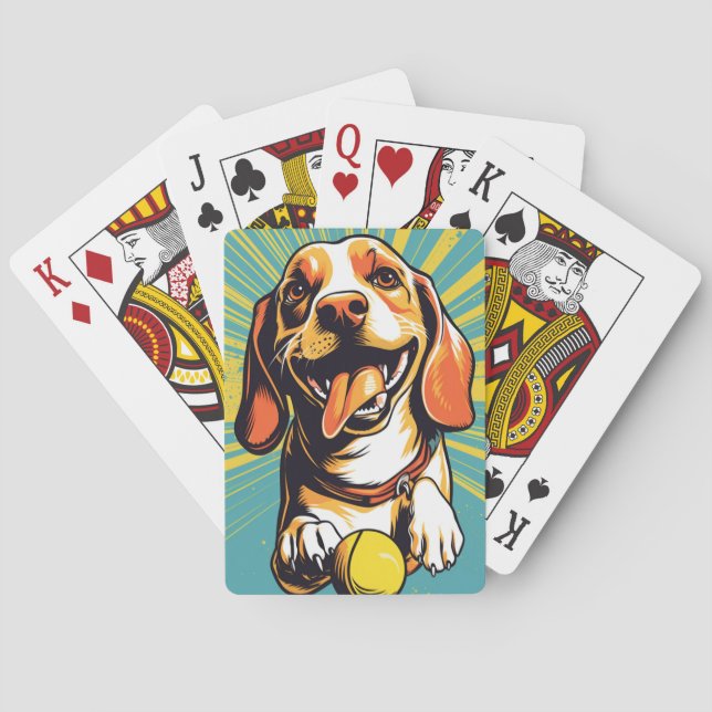 Beagle Pop Art-Roligt och energetisk design för Hu Casinokort (Baksidan)