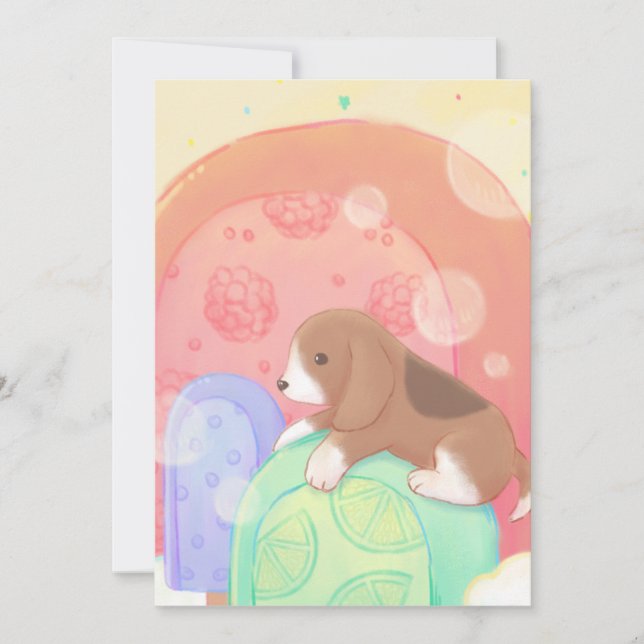 Beagle & Popsicles Inbjudningar (Framsida)