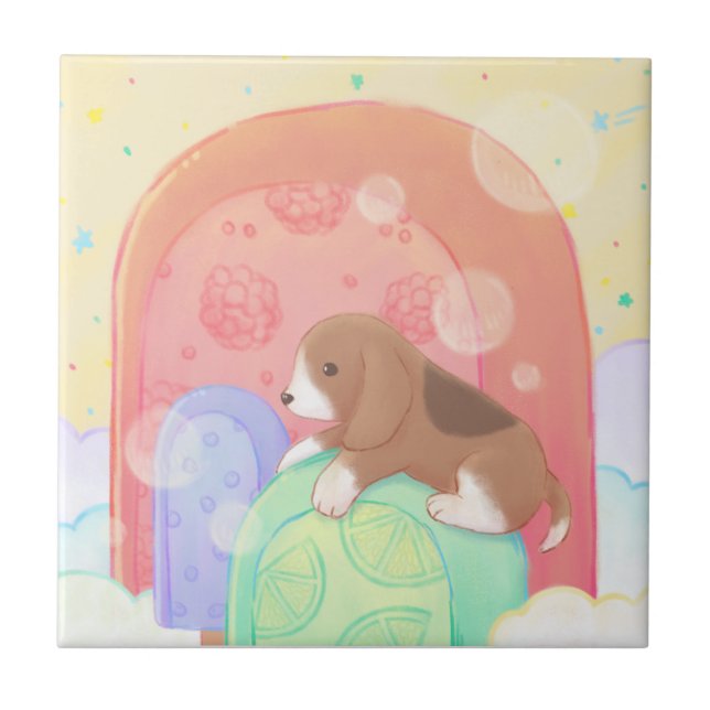 Beagle & Popsicles Kakelplatta (Framsidan)