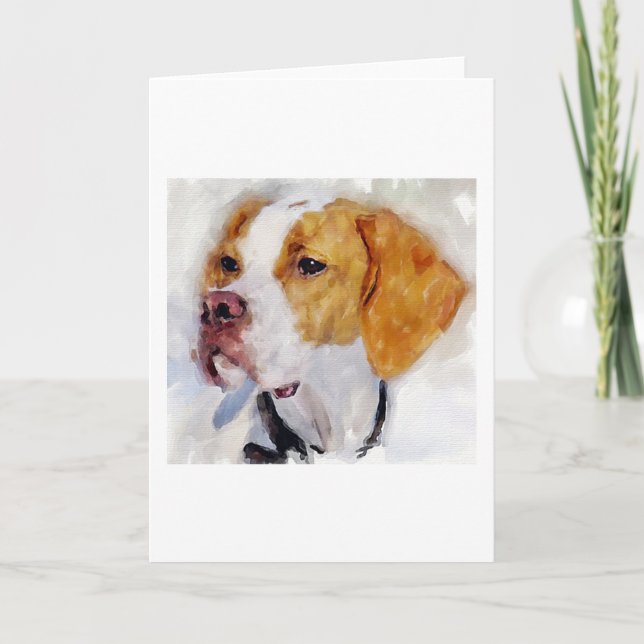 Beagle Porträtt Blank Greeting Card Kort (Framsida)