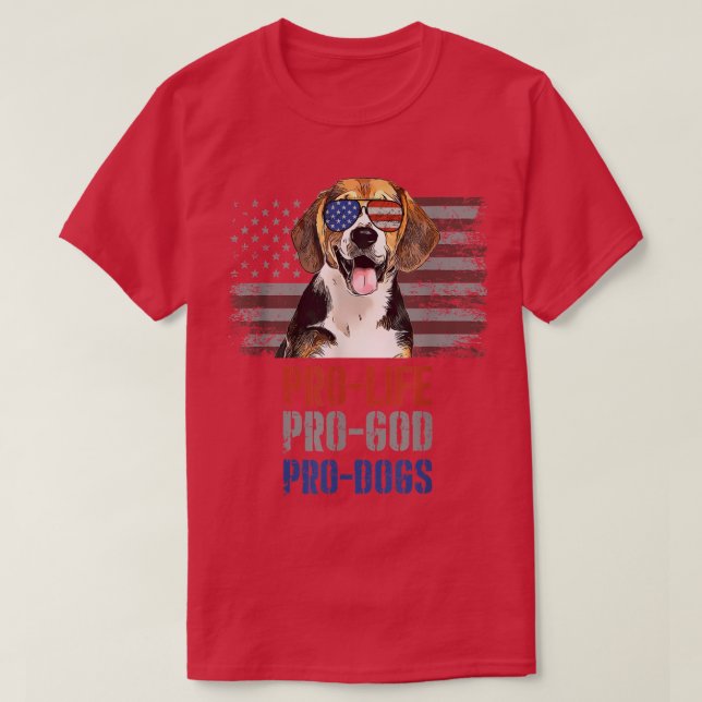 Beagle Pro Life Pro God Pro Hundar T-Shirt (Design framsida)