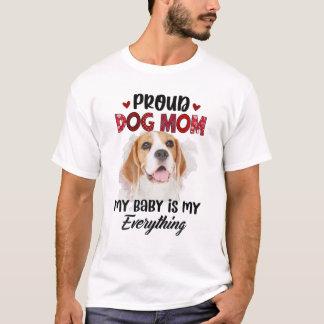 Beagle Proud Hund Mamma hela min Baby är mitt allt T Shirt