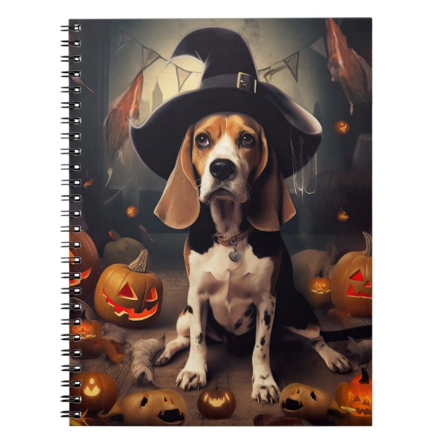 Beagle Pumpkins Halloween Scary Anteckningsbok (Framsidan)