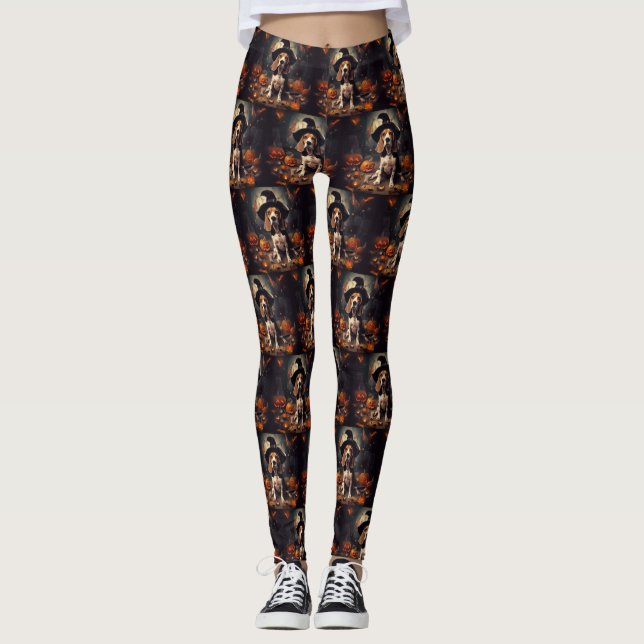Beagle Pumpkins Halloween Scary Leggings (Framsida)