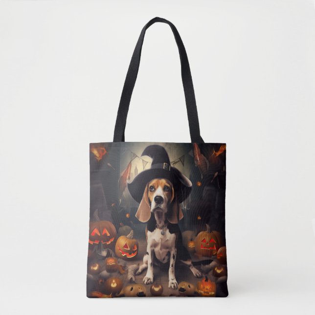 Beagle Pumpkins Halloween Skräckinjagande Tygkasse (Framsida)