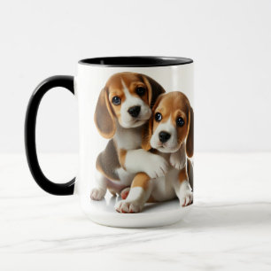 Beagle Puppies! Anpassa Mugg! Mugg