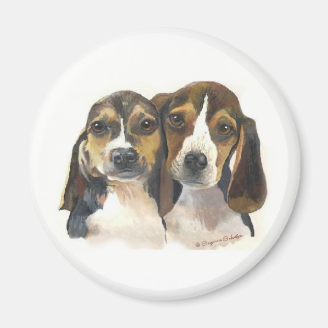 Beagle Puppies Magnet (Framsidan)