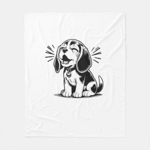 Beagle puppy adful, Family Animal Lover Fleecefilt