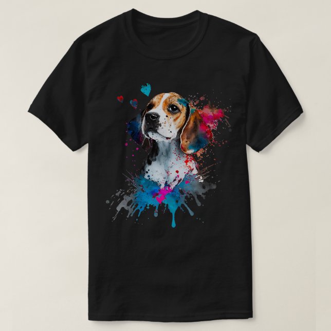 Beagle Puppy Älskare Cute Valentines day Kärlek Th T Shirt (Design framsida)