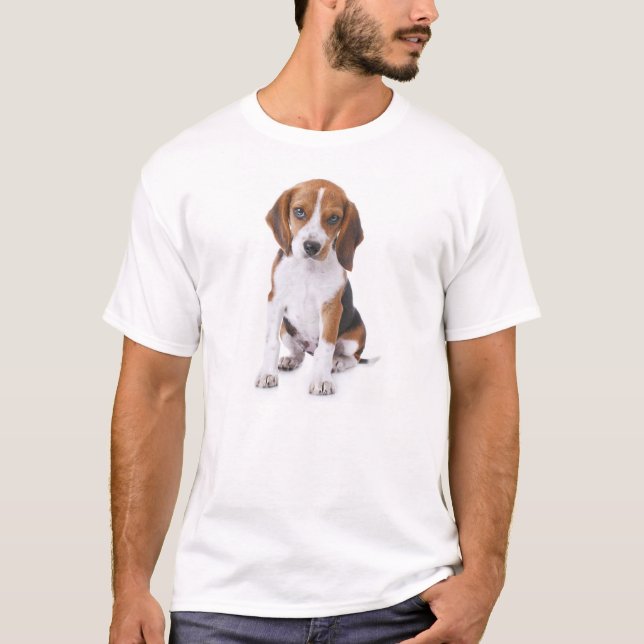 Beagle Puppy Hund Manar Bomull T-Skift T-shirt (Framsida)