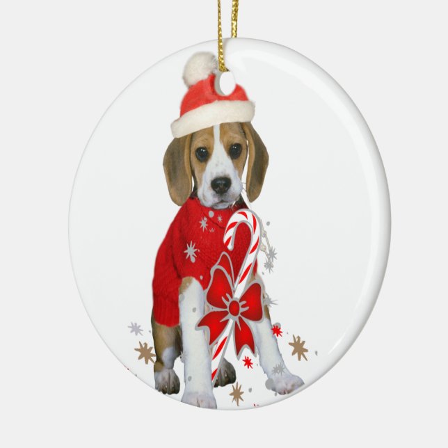 Beagle Puppy jul Ornament (Vänster)