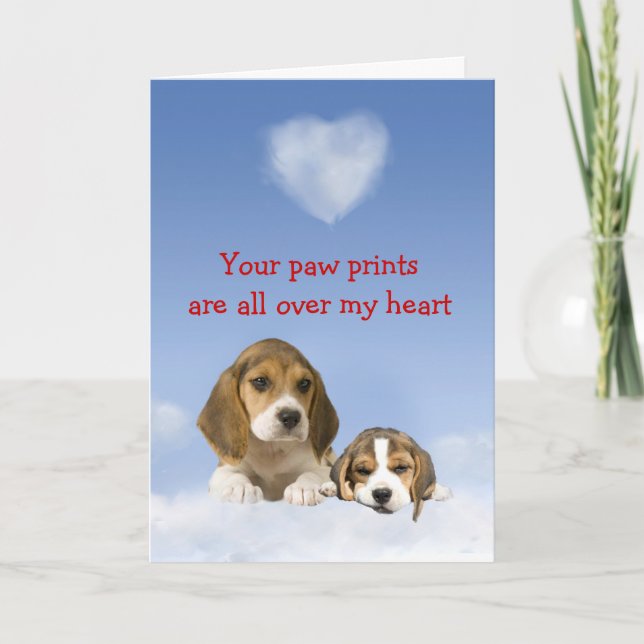 Beagle Puppy Kärlek Card Helgkort (Framsida)