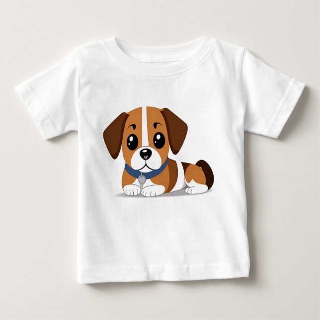 Beagle Puppy Ljuger nedåt för Tecknad T Shirt (Framsida)