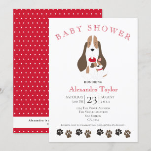 Beagle Puppy och Mamma Baby Shower Personlig Inbjudningar