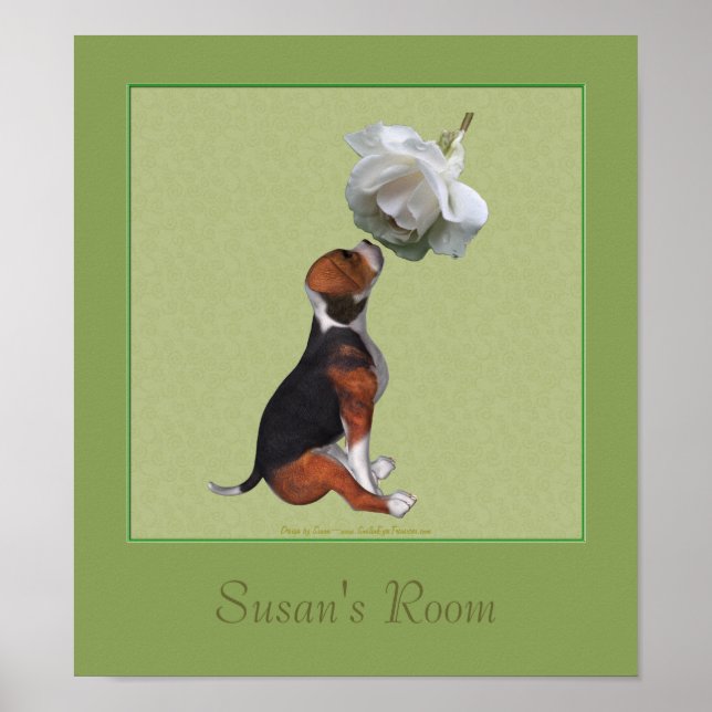 Beagle Puppy Ro Kids Room Personlig Poster (Framsidan)