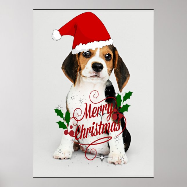 Beagle Puppy Santa Poster (Framsidan)