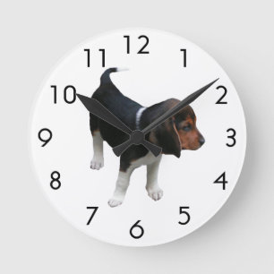 Beagle Puppy Wall Clock Rund Klocka