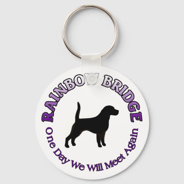 BEAGLE RAINBOW BRIDGE SYMPATHY KEYCHAI NYCKELRING (Framsida)