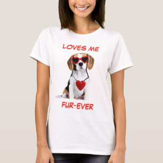 Beagle Red Black Heart Heart-Shaped Sunglass T Shirt