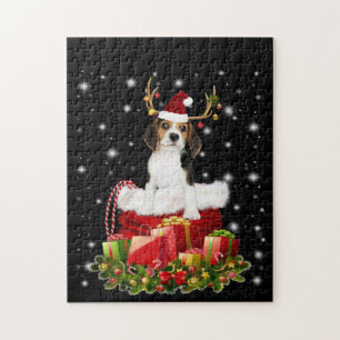 Beagle Reindeer - julgåva Pussel