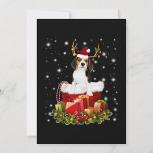 Beagle Reindeer - julgåva Tack Kort