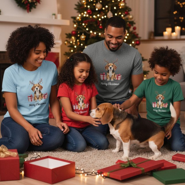 Beagle Reindeer T Shirt (Skapare uppladdad)