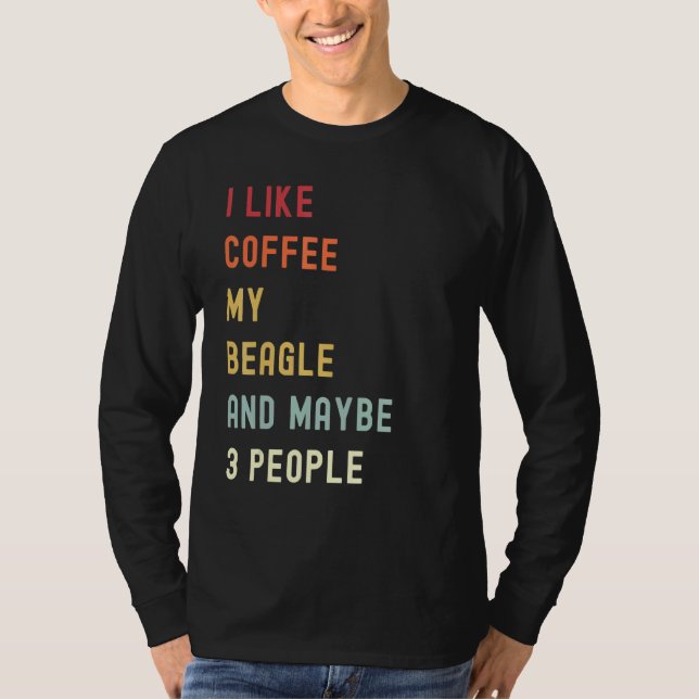 Beagle Retro-Hund och kaffe T Shirt (Framsida)