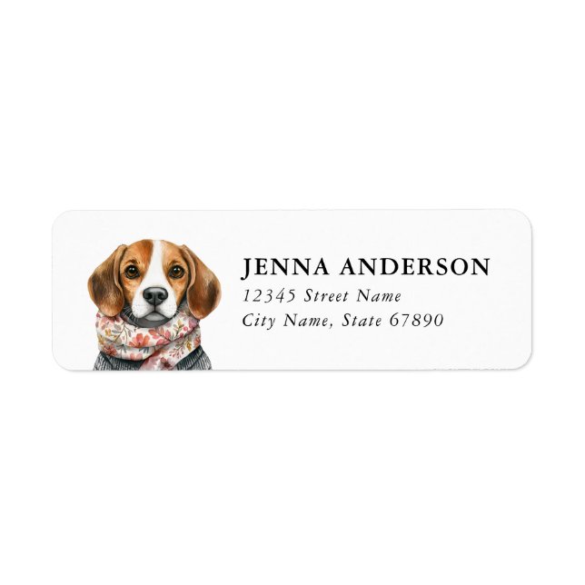 Beagle Returadressetikett Returadress Etikett (Framsidan)