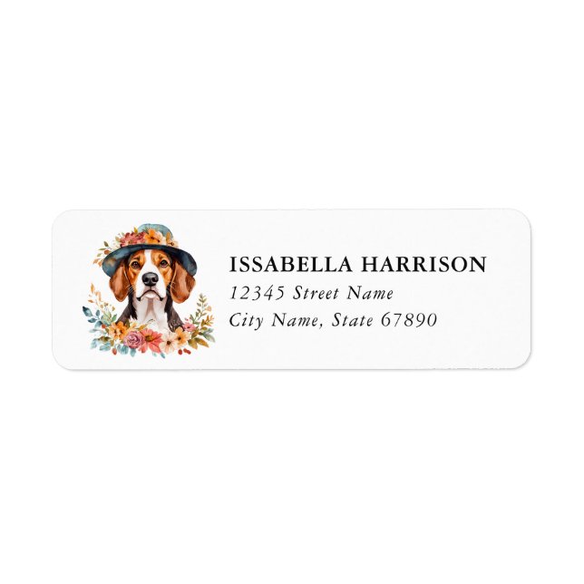 Beagle Returadressetiketter Returadress Etikett (Framsidan)