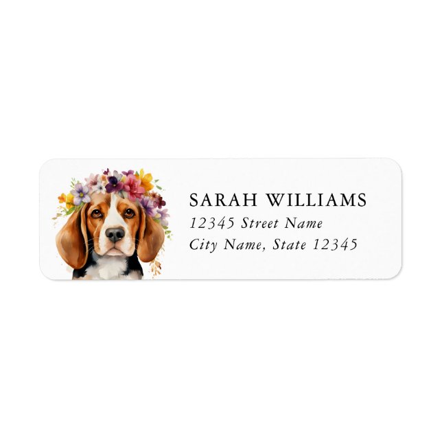 Beagle Returadressetiketter Returadress Etikett (Framsidan)