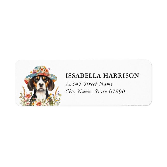 Beagle Returadressetiketter Returadress Etikett (Framsidan)