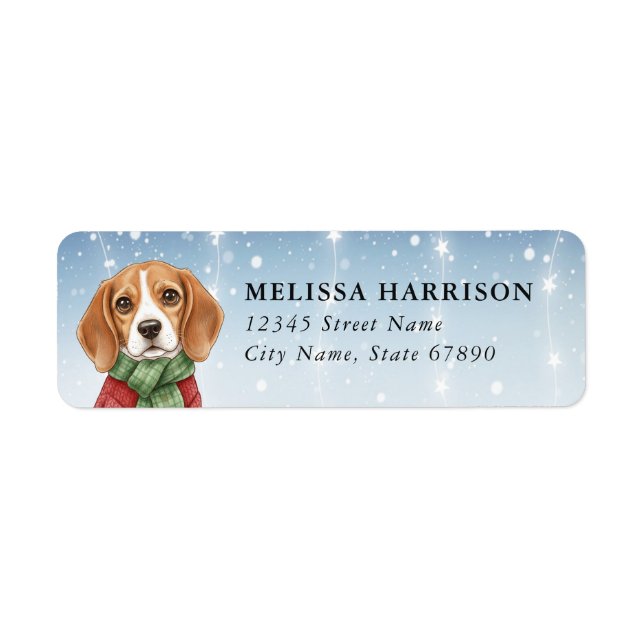 Beagle-returadressetiketter Returadress Etikett (Framsidan)