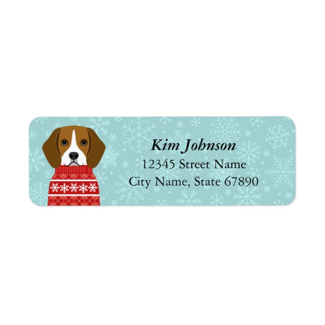 Beagle Returadressetiketter Returadress Etikett (Framsidan)