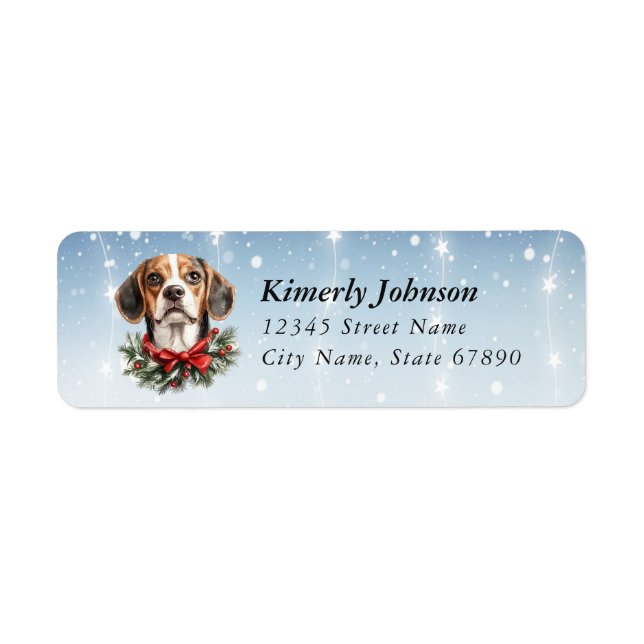 Beagle-returadressetiketter Returadress Etikett (Framsidan)