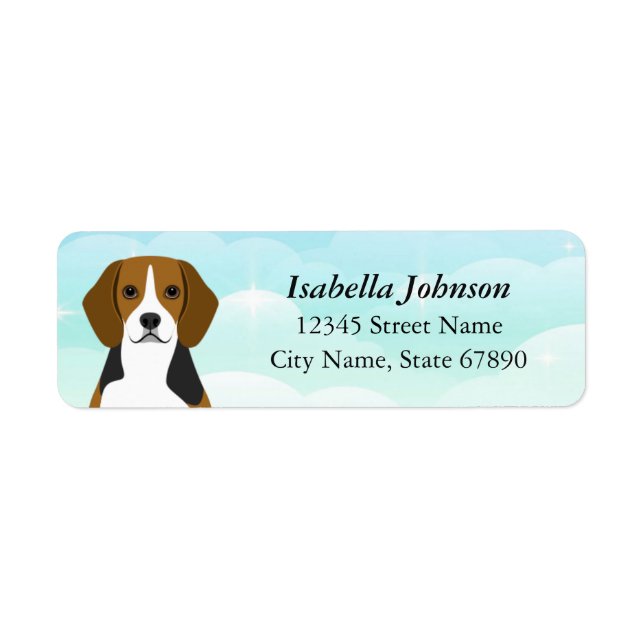 Beagle Returadressetiketter Returadress Etikett (Framsidan)