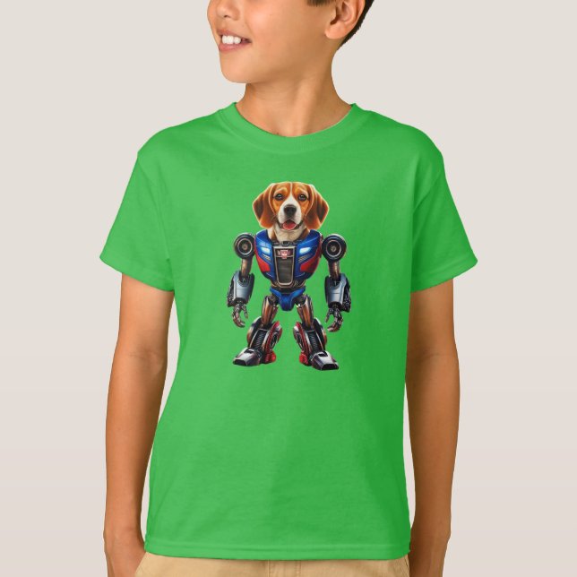 Beagle Robot Barn T-Shirt (Framsida)