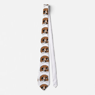 beagle röd vit peeking slips