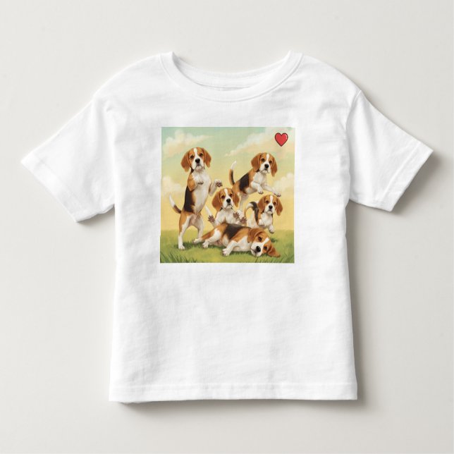 Beagle Roligt T-Shirt! T Shirt (Framsida)